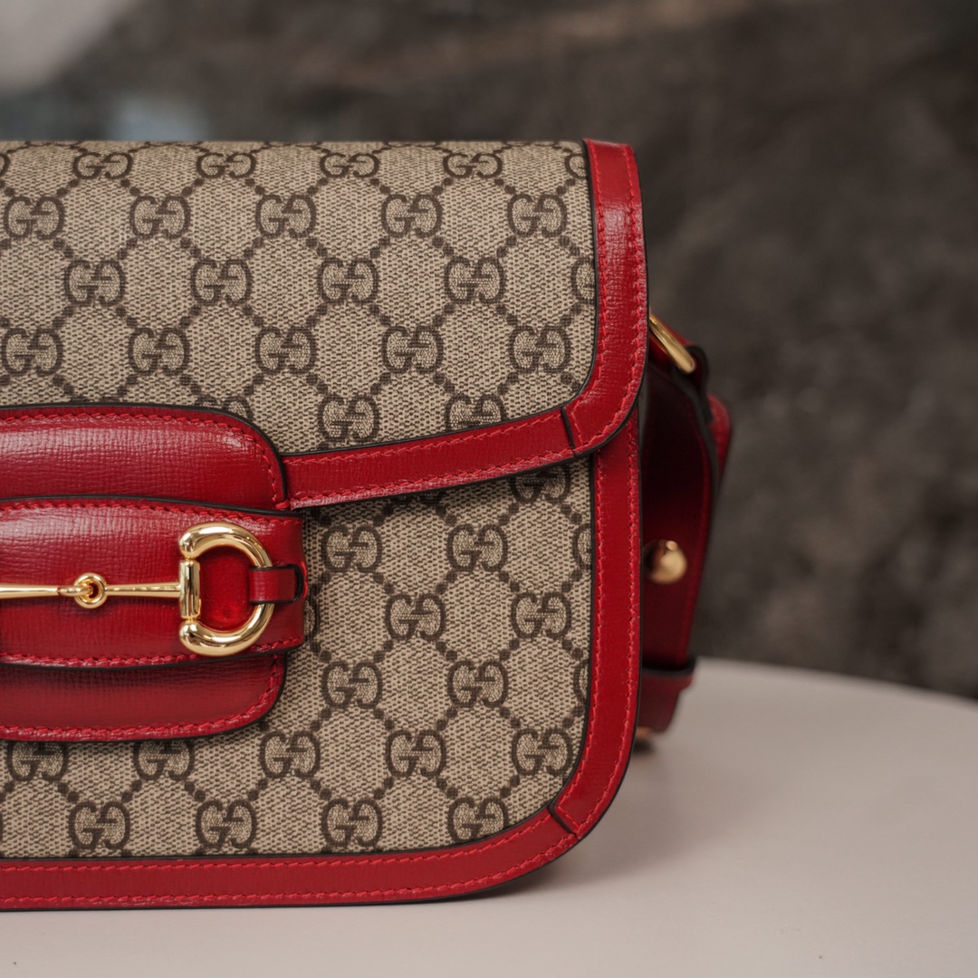 Túi Xách Gucci Horsebit 1955 602204 Logo Đỏ