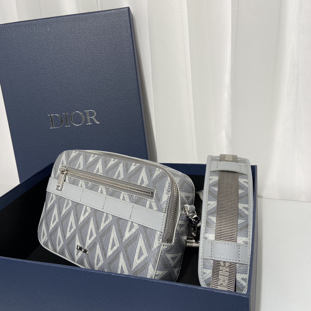 Túi xách Dior nam CD Diamond màu xám 9965