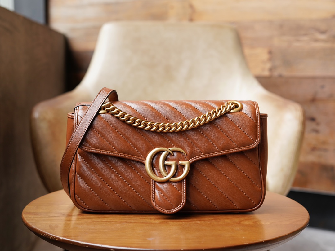 Túi Xách Nữ GG Marmont Petite Taille 443497 Màu Nâu
