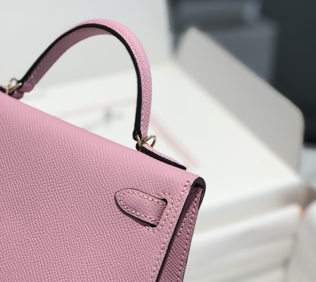 Túi xách hermes mini kelly màu hồng 