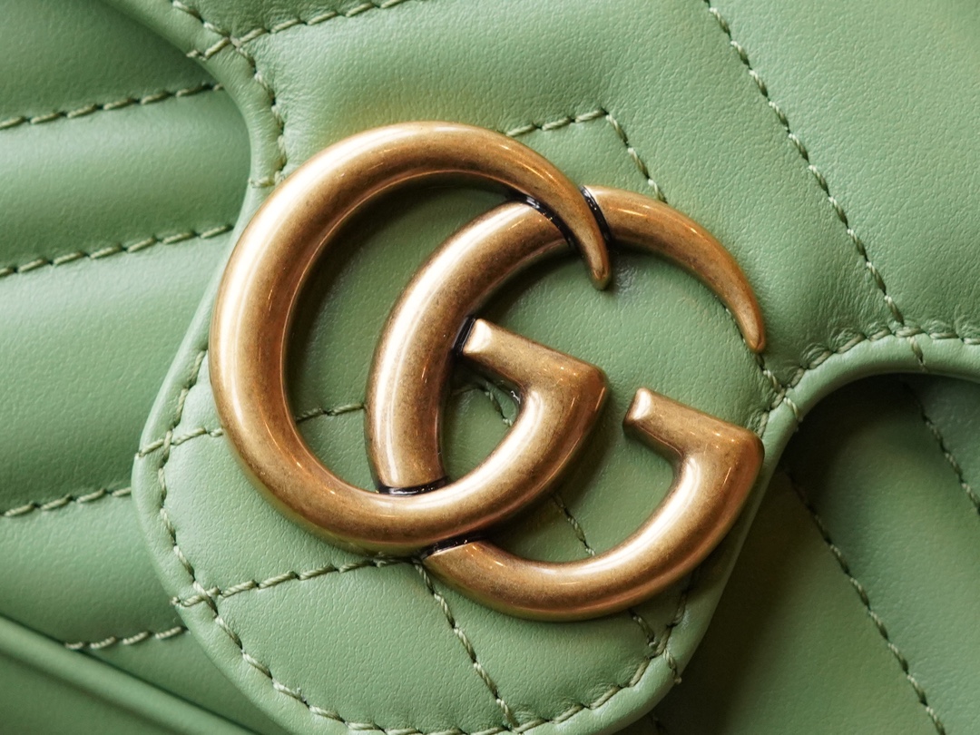 Túi Xách Nữ Sac Super Mini GG Marmont 476433 Màu Xanh Lá 