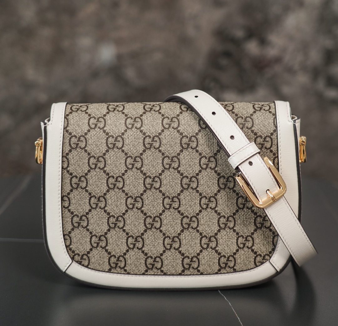 Túi Xách Gucci Horsebit 1955 658574 Logo Trắng