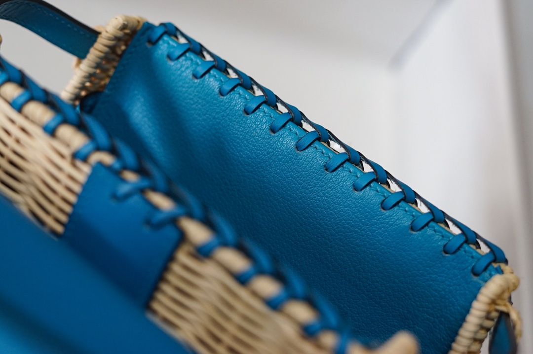 Túi xáchhermes Kelly Picnc màu xanh 