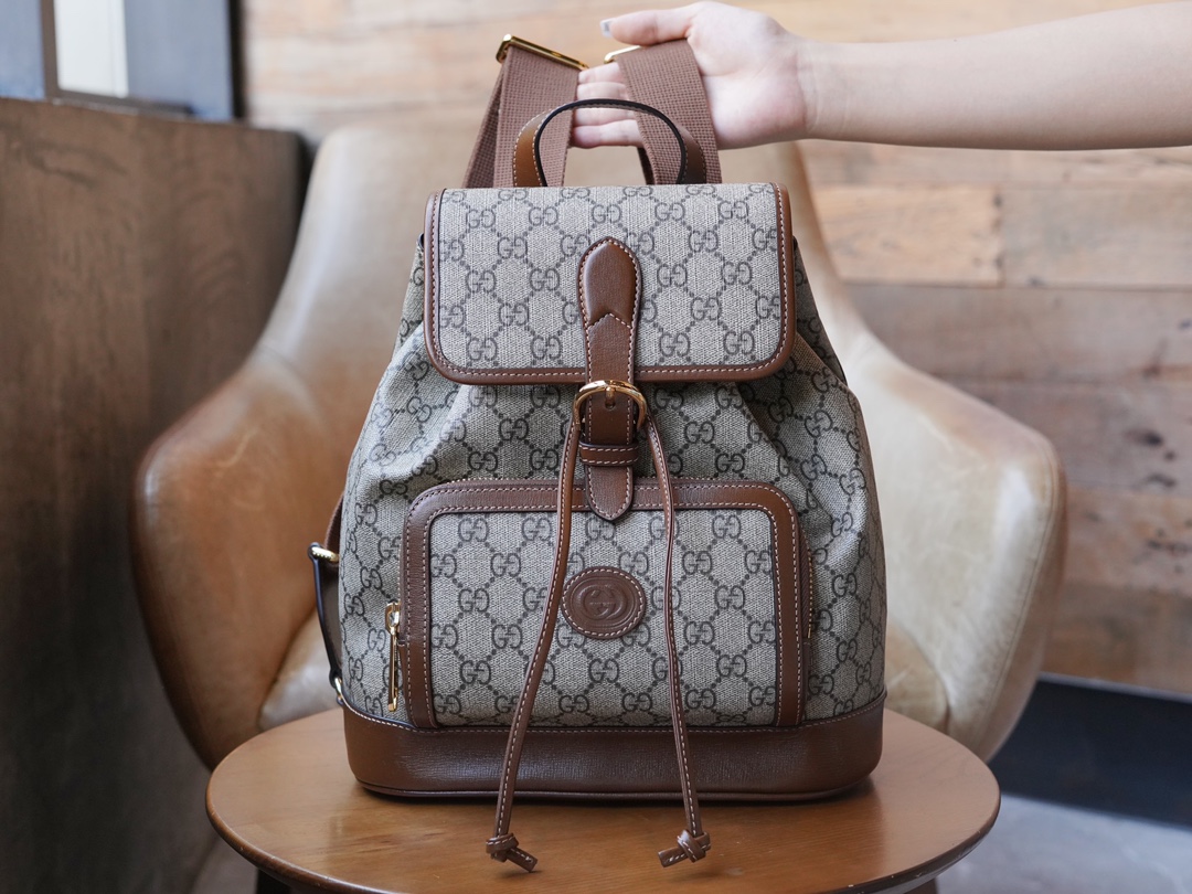 Sac à dos avec détail GG 674147 (Brow) 