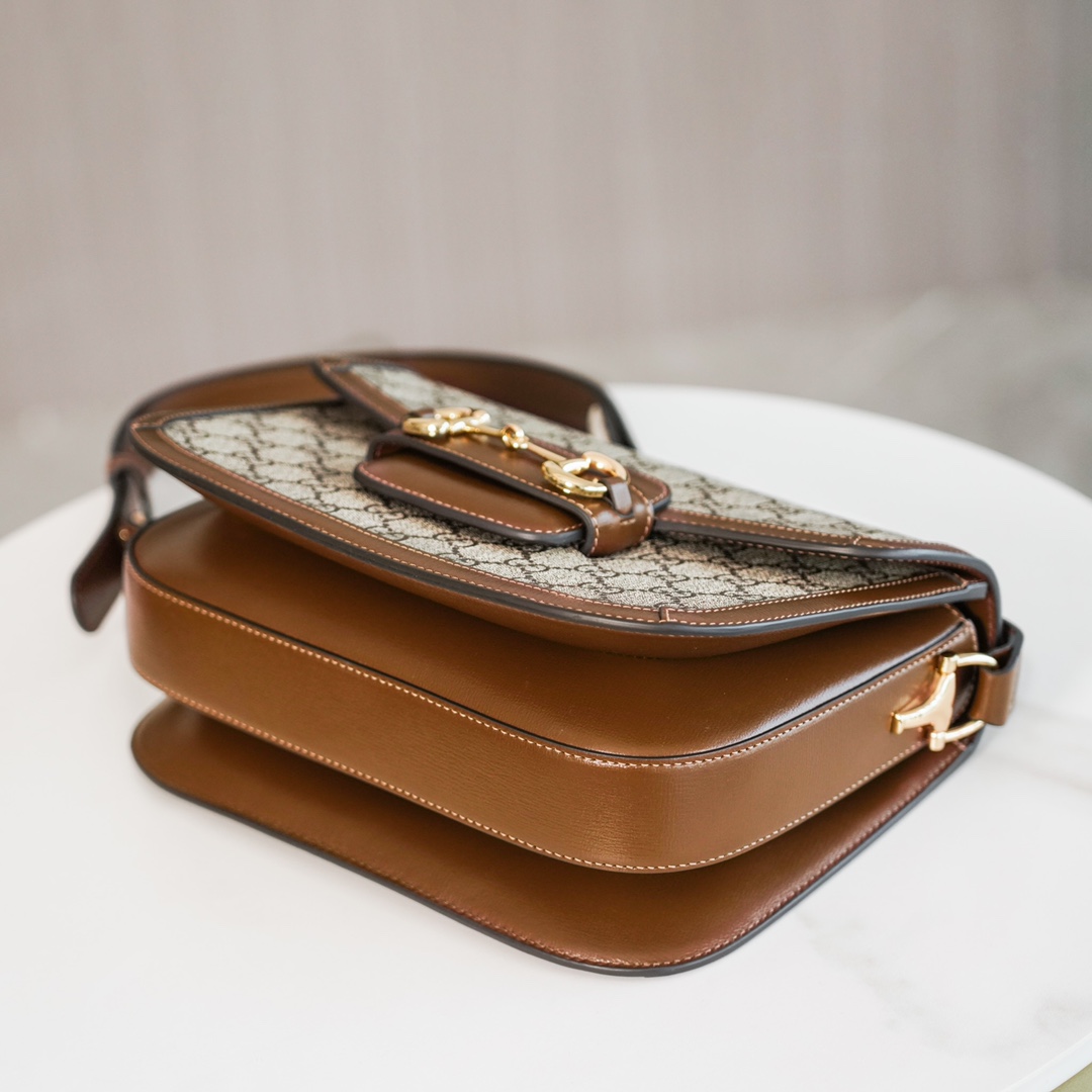 Túi Xách Nữ Gucci Horsebit 1955 602204 Logo Nâu 