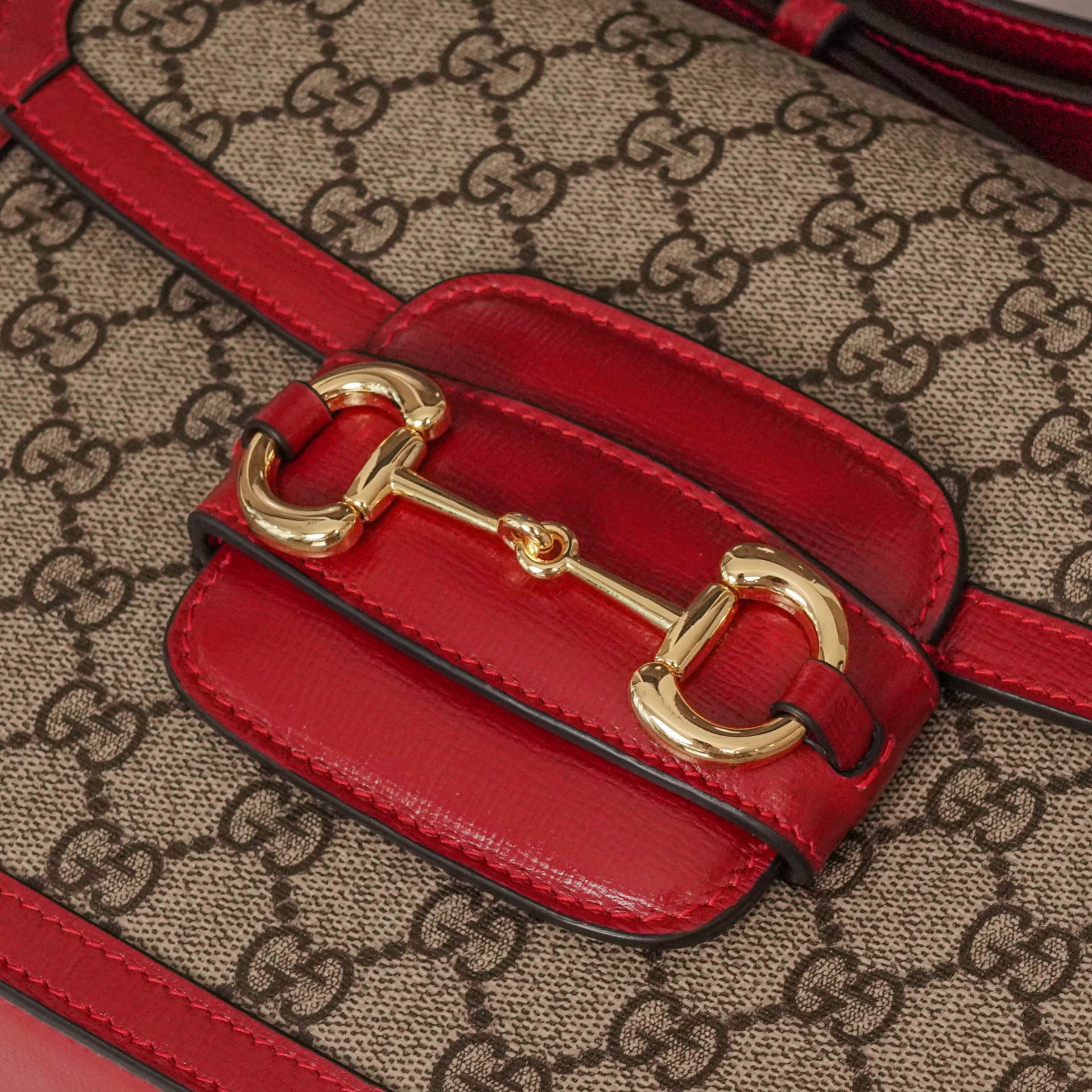 Túi Xách Gucci Horsebit 1955 602204 Logo Đỏ