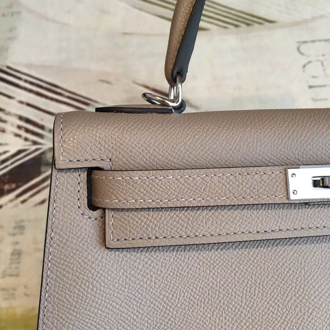 Túi xách Hermes Kelly màu xám 