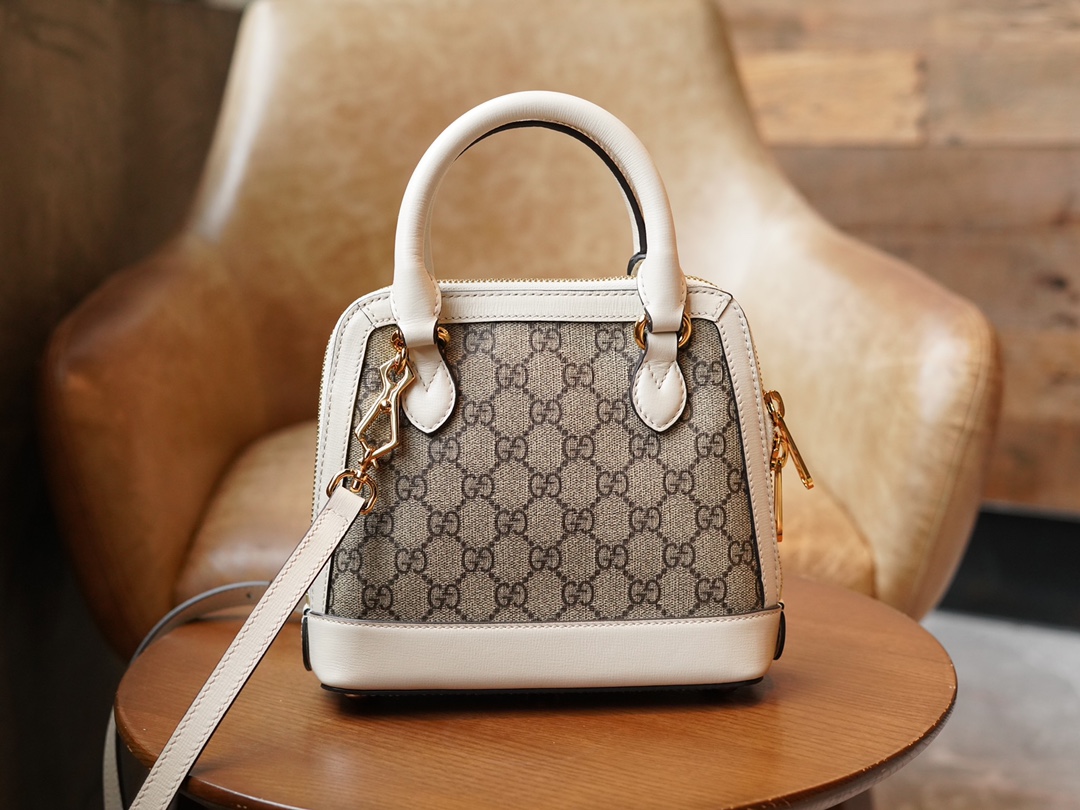 Túi Xách Nữ Mini Gucci Horsebit 1955 640716 Logo Trắng