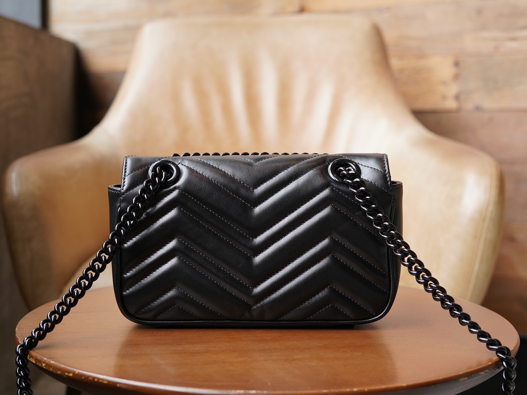 Túi Xách Nữ Mini sac à épaule GG Marmont 446744 Màu Đen 