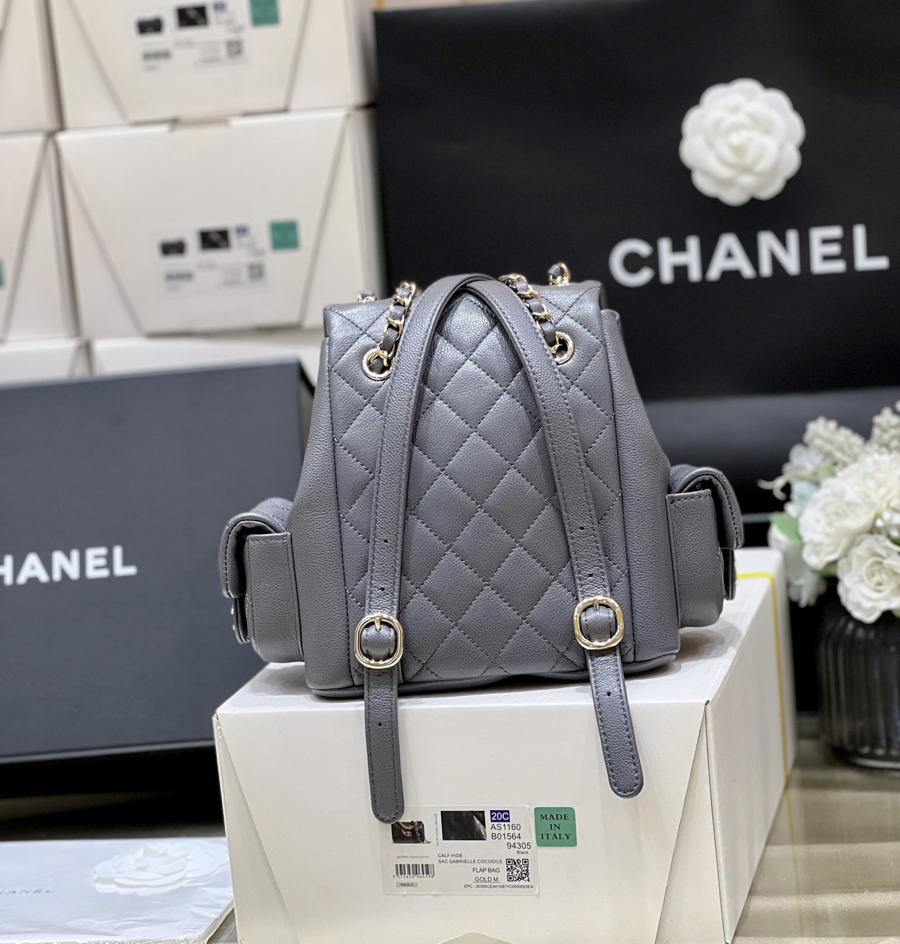 Balo Chanel AP4399 Màu Xám 