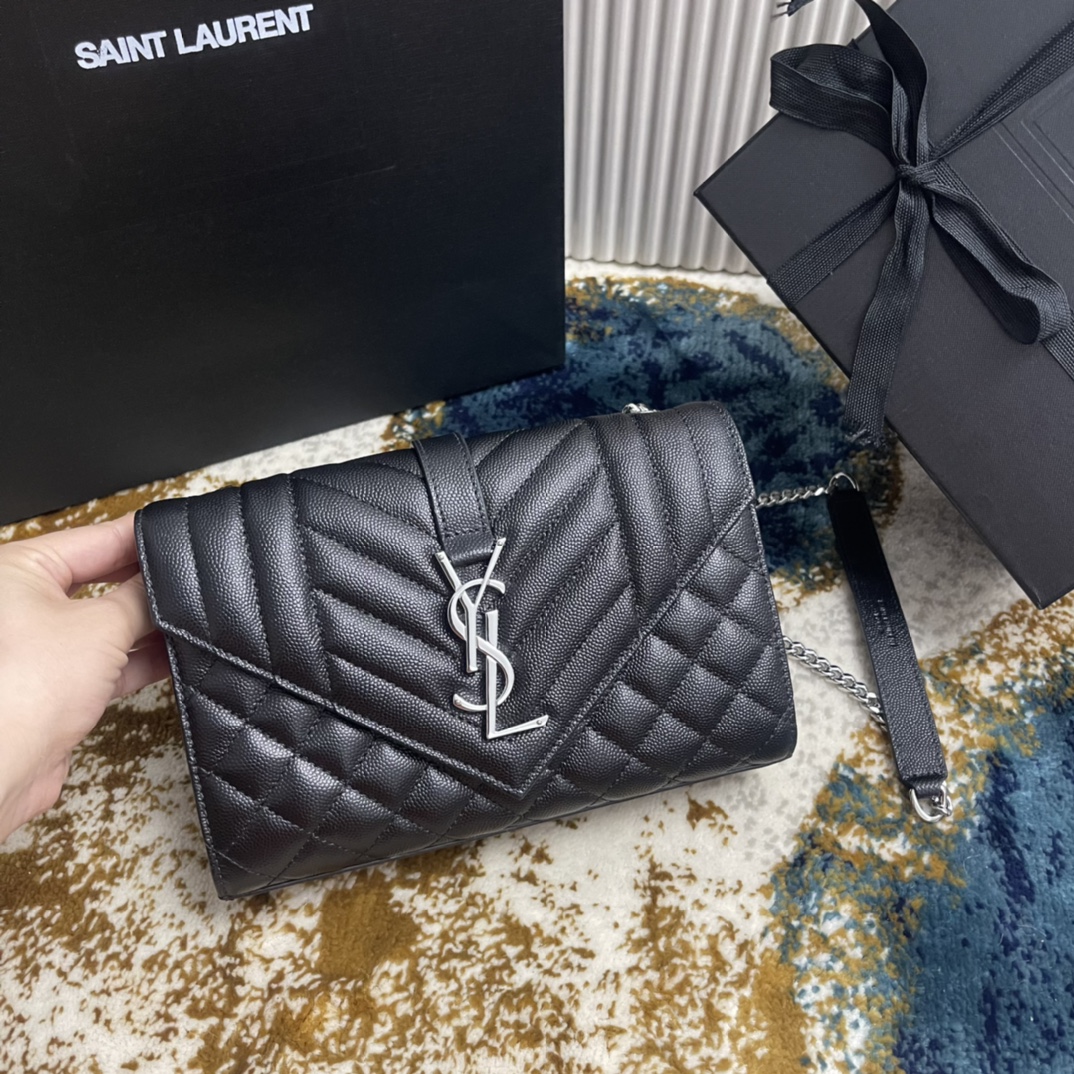 YSLEnveloppe 526286 (Black-silver)