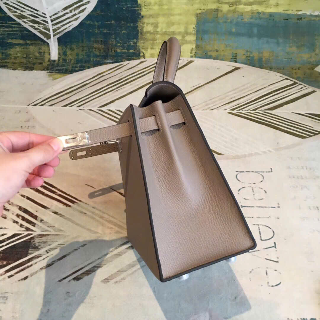 Túi xách Hermes Kelly màu xám 