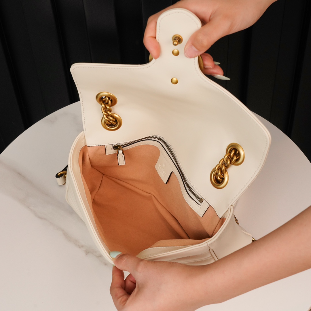 Túi Xách Nữ GG Marmont Petite Taille 443497 Màu Trắng