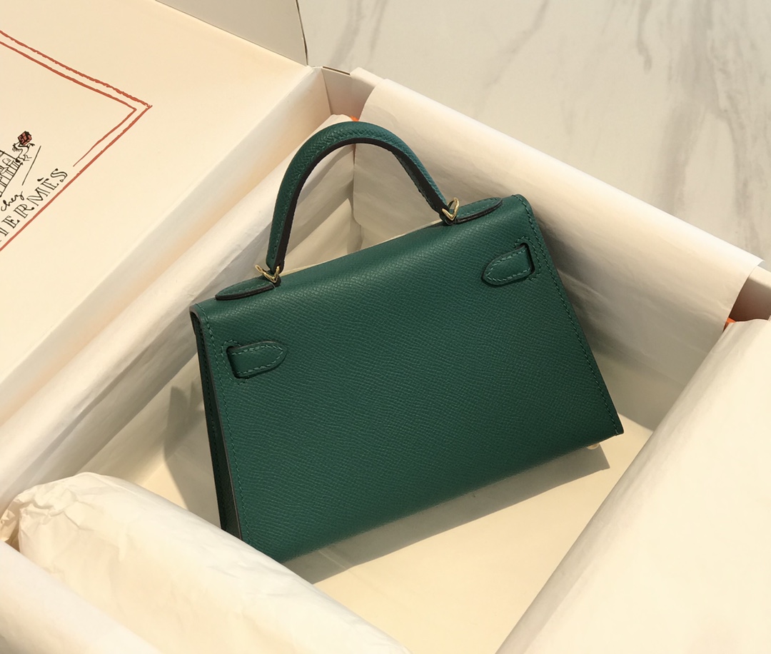Túi xách hermes mini kelly màu xanh 