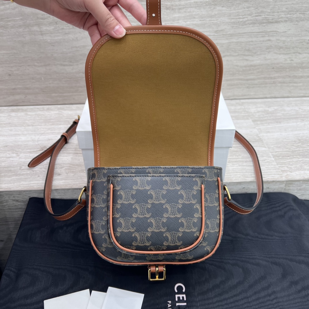Túi Xách Nữ Folco Cuir Triomphe 191562 Logo Celine