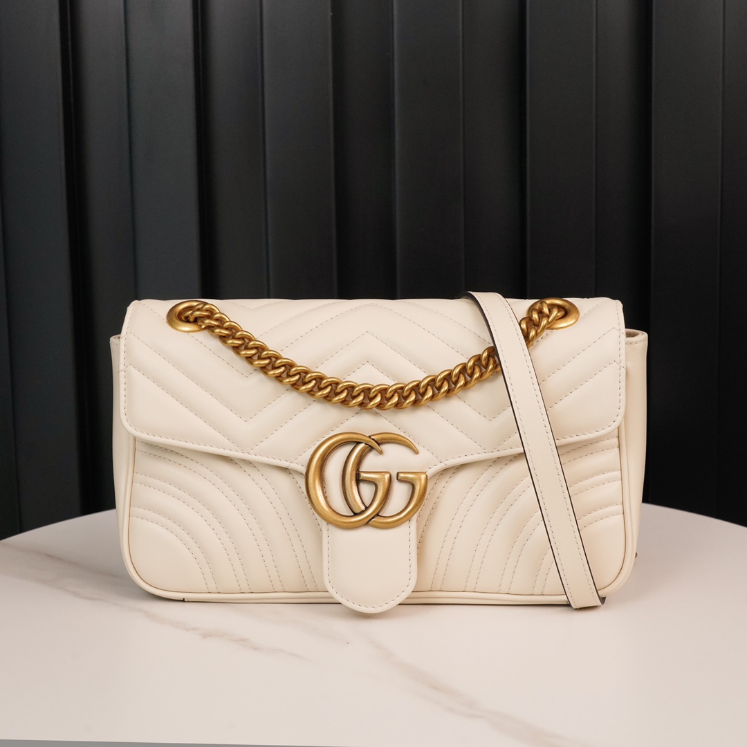 Túi Xách Nữ GG Marmont Petite Taille 443497 Màu Trắng