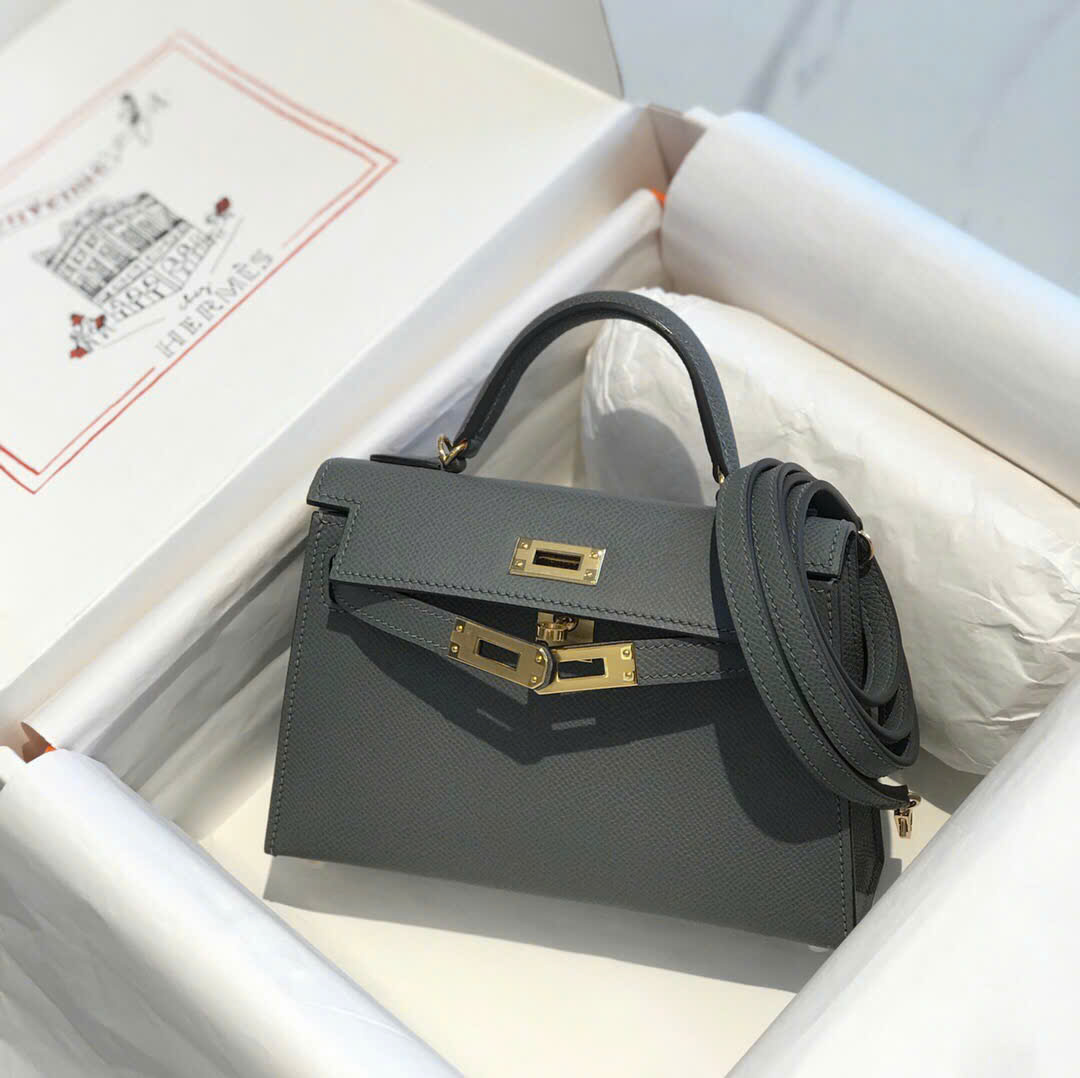 Túi xách Hermes Kelly Mini xanh rêu 