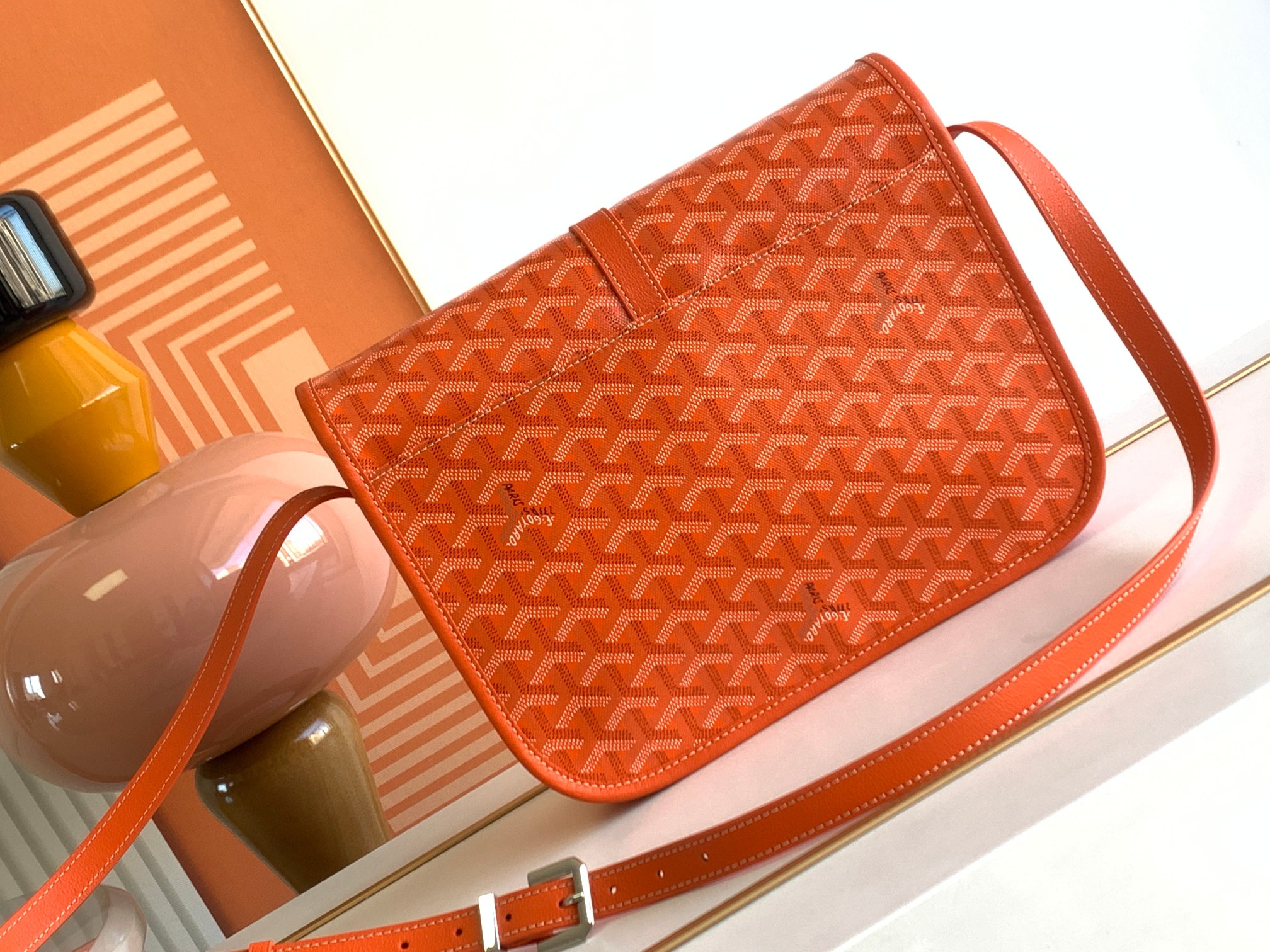 Túi Xách Nam Goyard Belvedere 8023 Màu Cam 