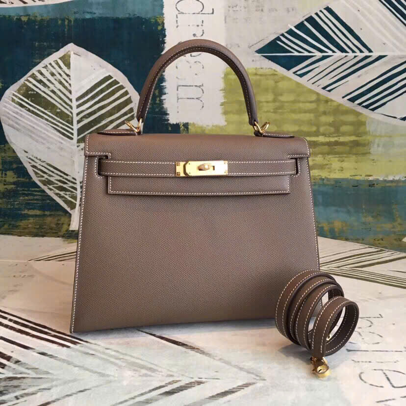 Túi xách Hermes Kelly màu nâu 