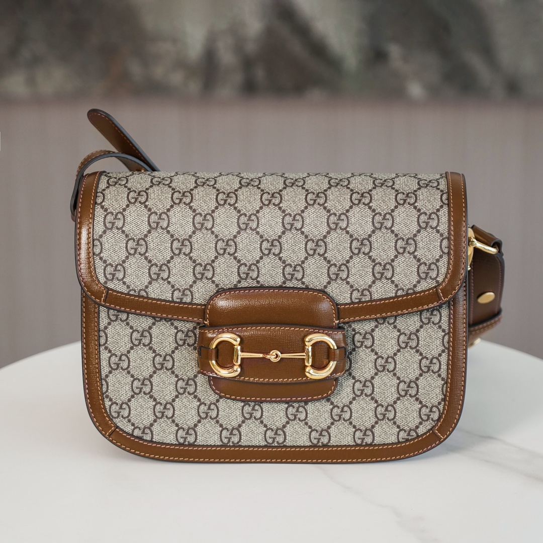 Túi Xách Nữ Gucci Horsebit 1955 602204 Logo Nâu 
