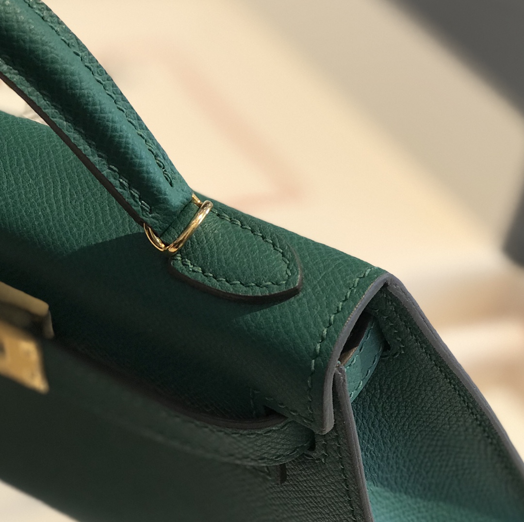 Túi xách hermes mini kelly màu xanh 