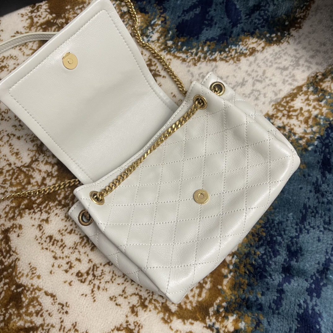 YSL Monogram Mini Nolita 672738 (White)