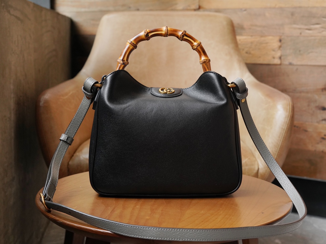 Sac à épaule Gucci Diana taille moyenne 746124 (Black)