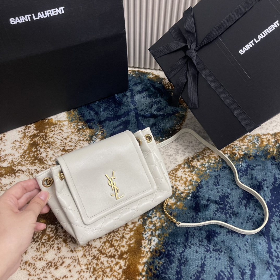 YSL Monogram Mini Nolita 672738 (White)