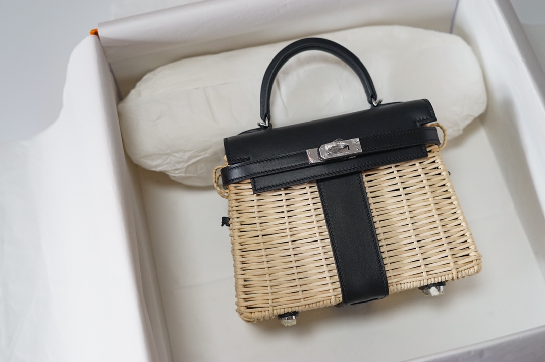  Túi xách hermes Kelly Picnc màu đen 