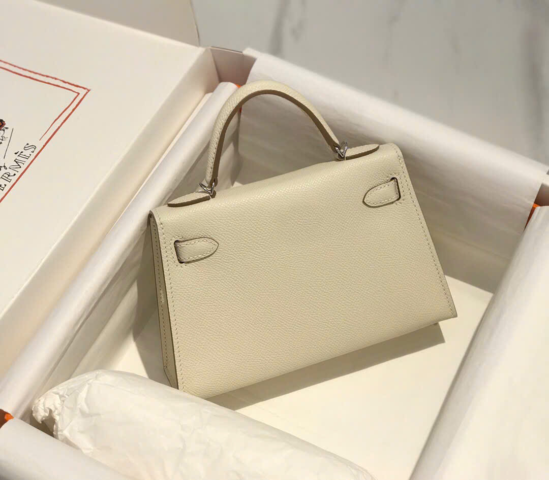 Túi xách Hermes Kelly Mini màu trắng 