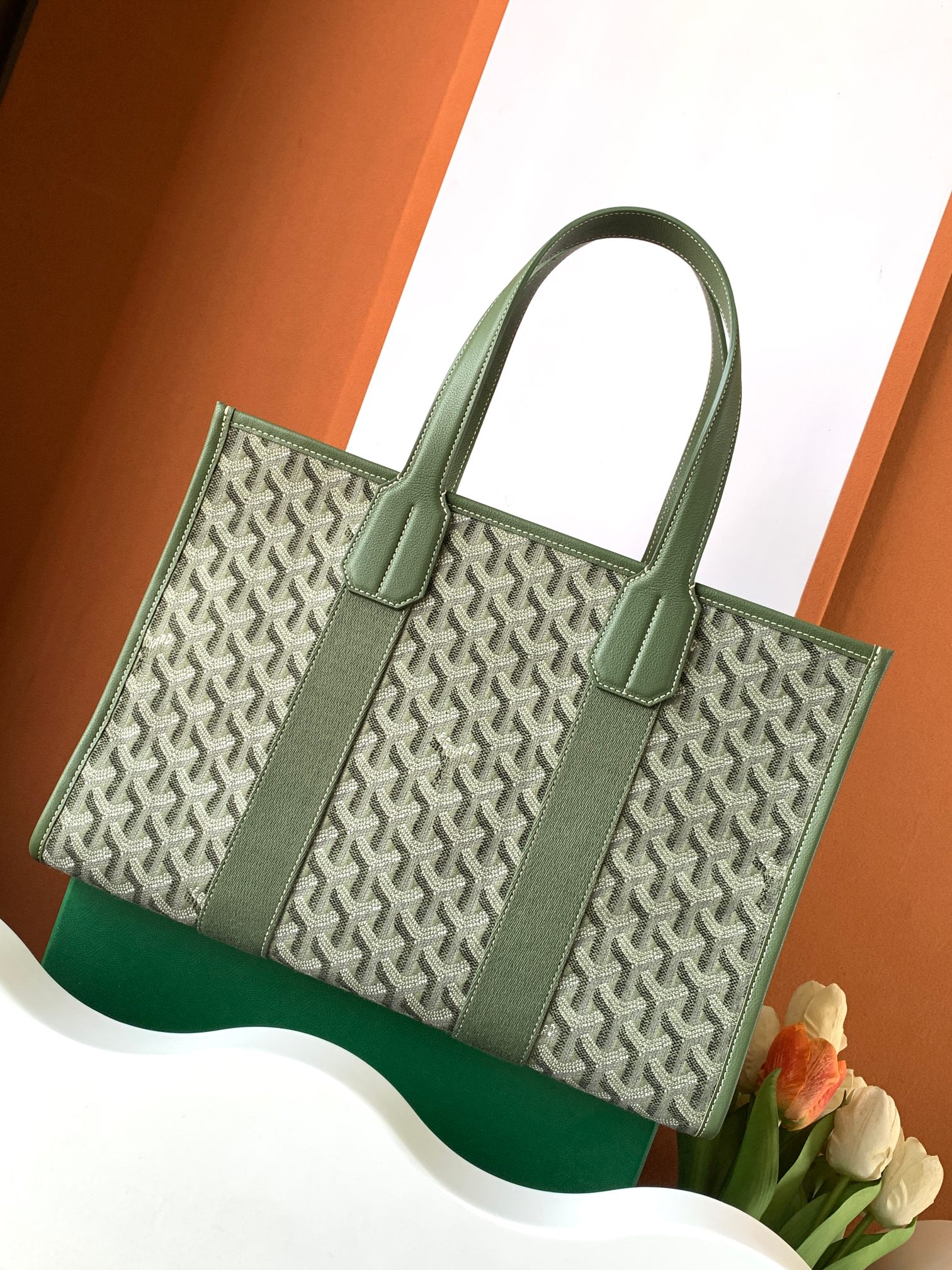 goyard tote bag 8088 (green)