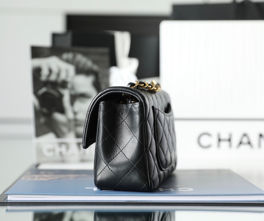 Túi xách Channel Classic A1116 màu đen da cừu 