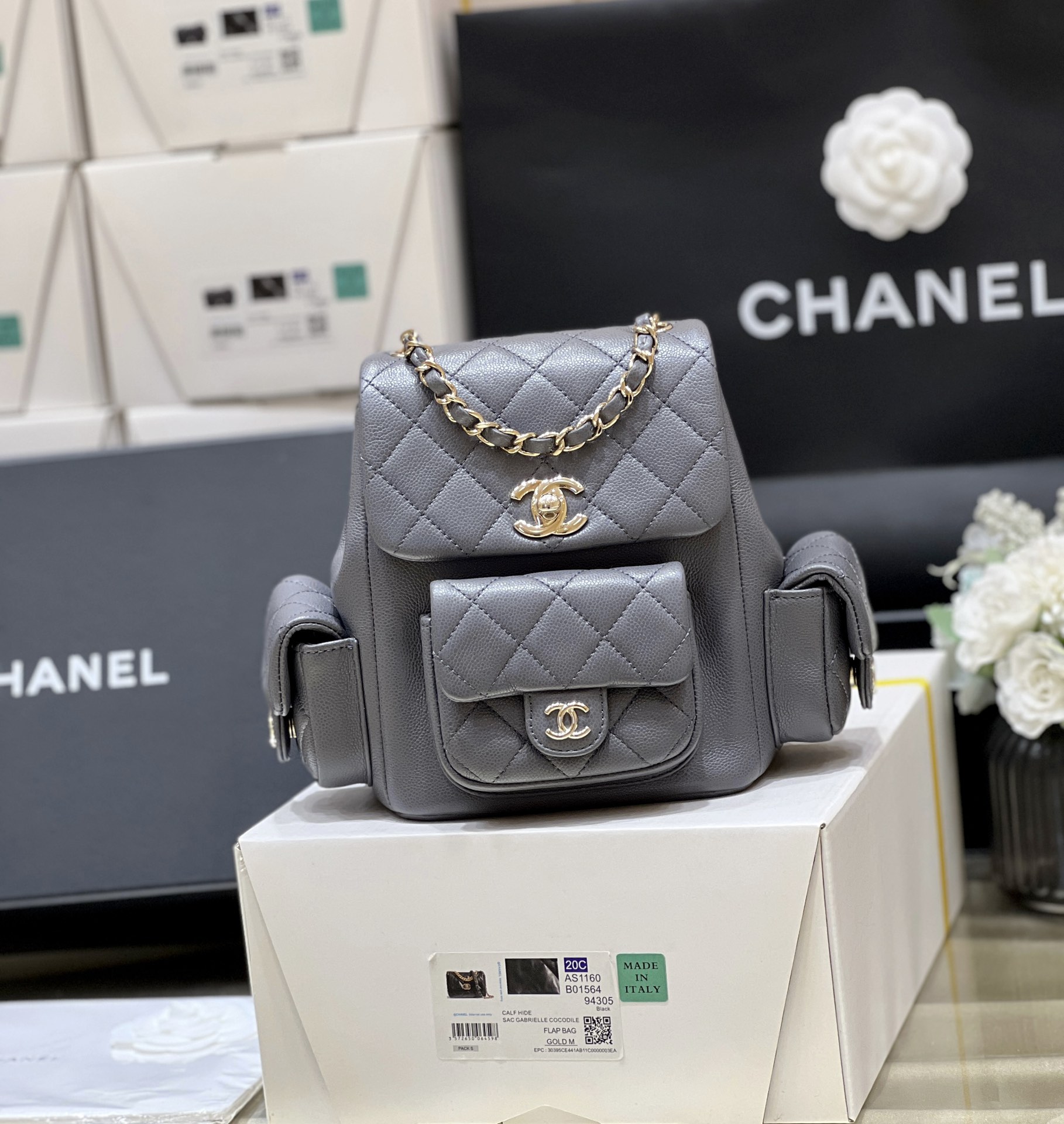 Balo Chanel AP4399 Màu Xám 