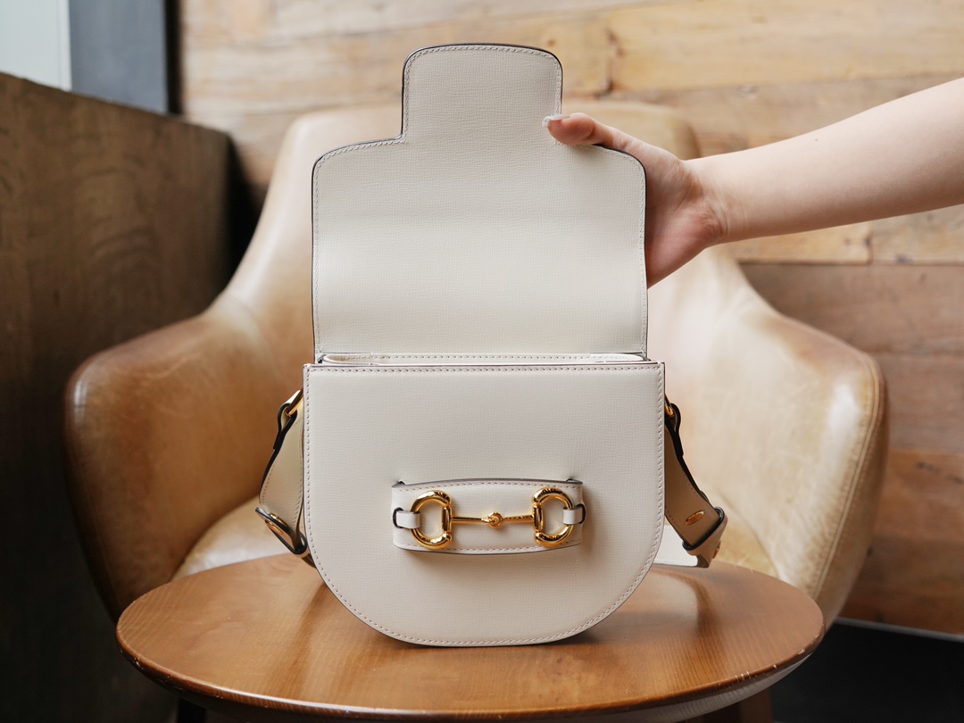 Mini sac rond Gucci Horsebit 1955 760191 (White)