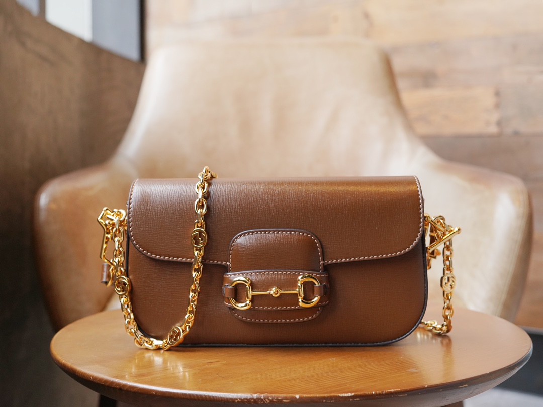 Sac à épaule Gucci Horsebit 1955 petite taille 735178( Brow) 