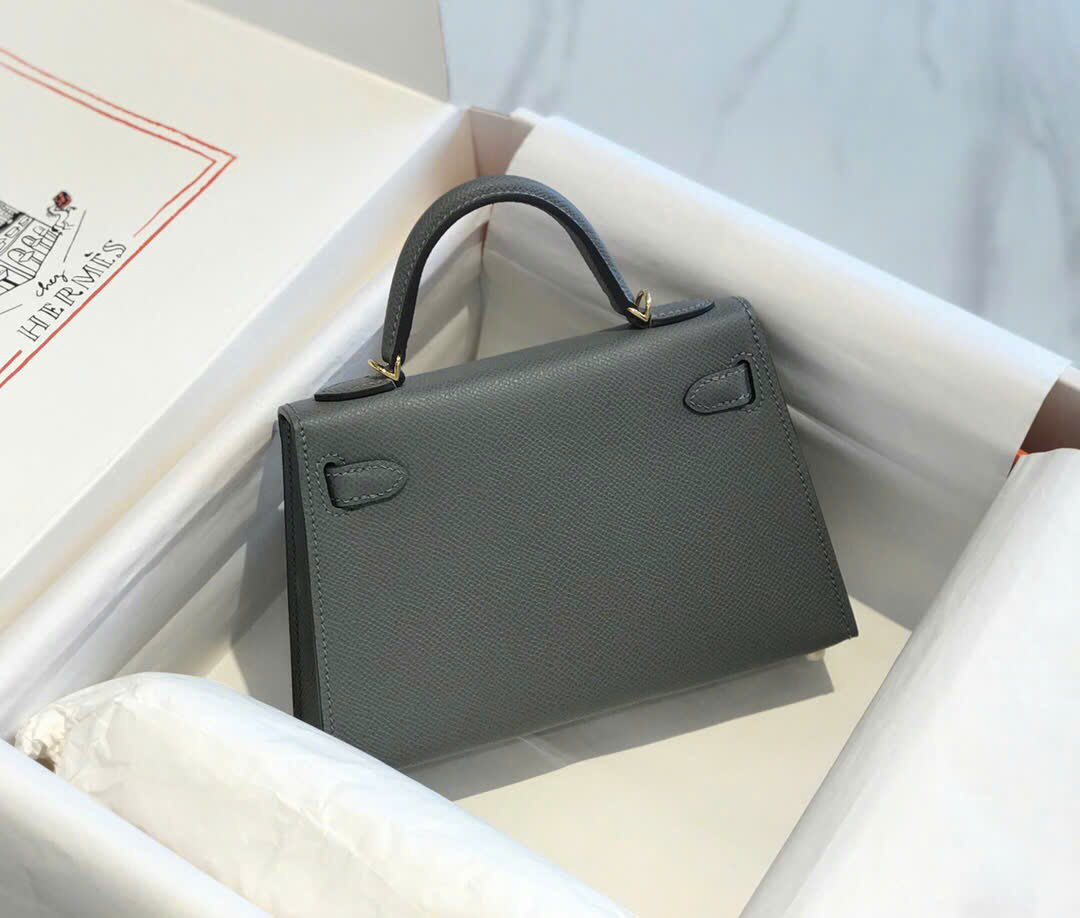 Túi xách Hermes Kelly Mini xanh rêu 