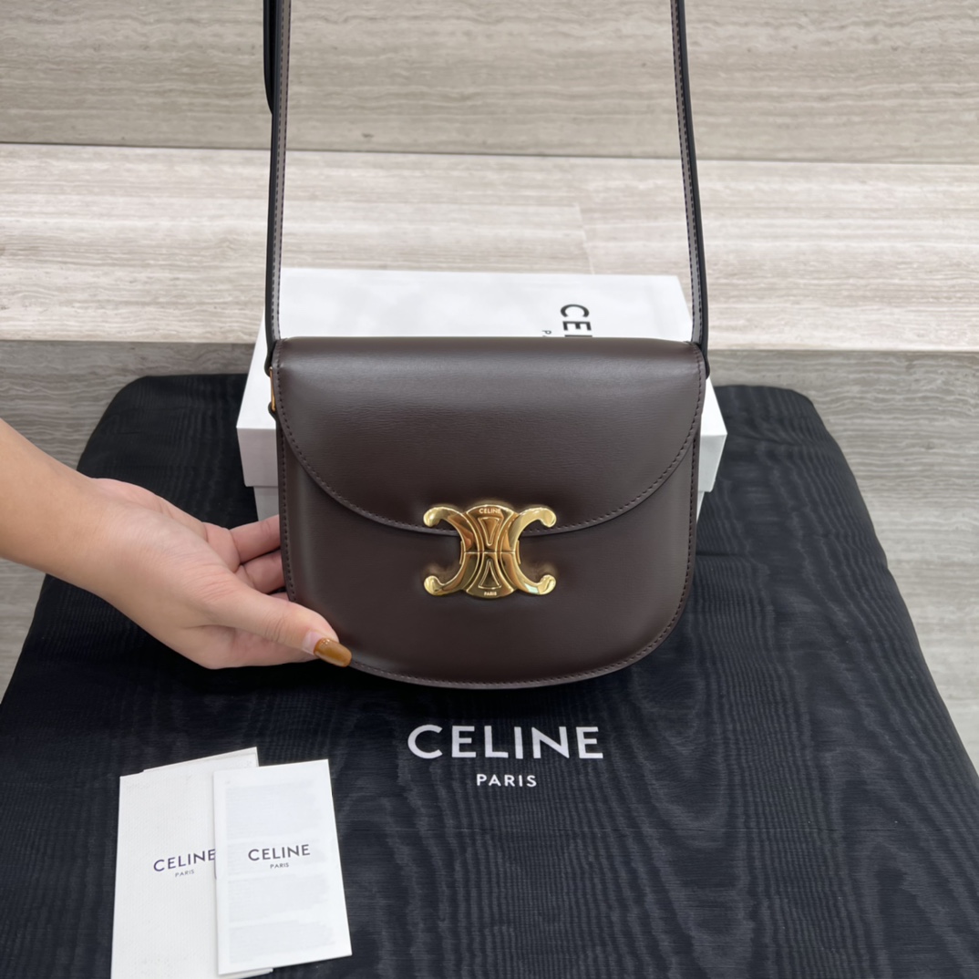 Túi Xách Celine Teen Besace Triomphe 110413 Màu Nâu 