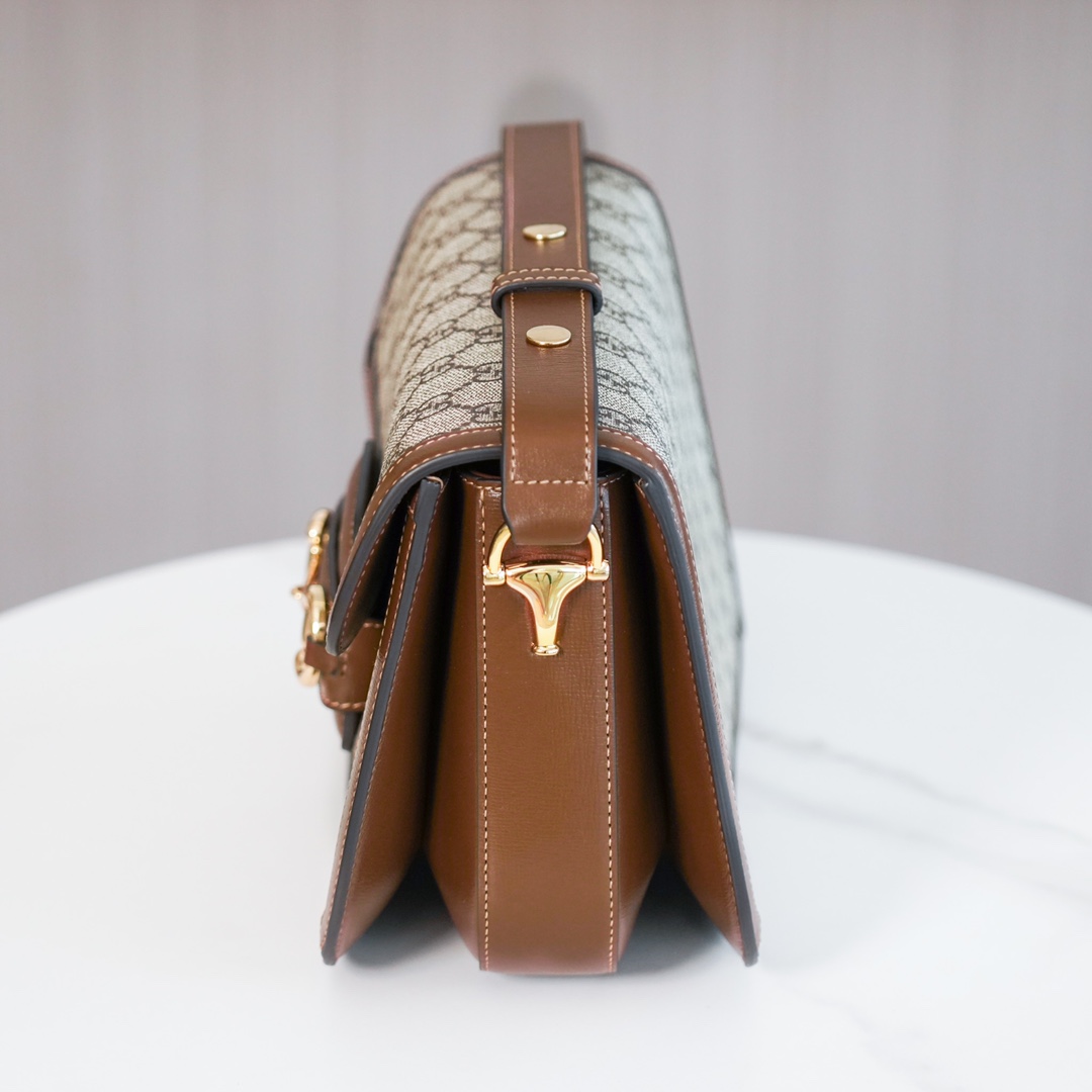 Túi Xách Nữ Gucci Horsebit 1955 602204 Logo Nâu 