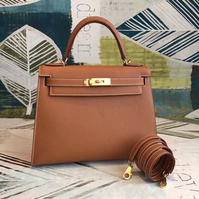 Túi xách Hermes Kelly màu cam 