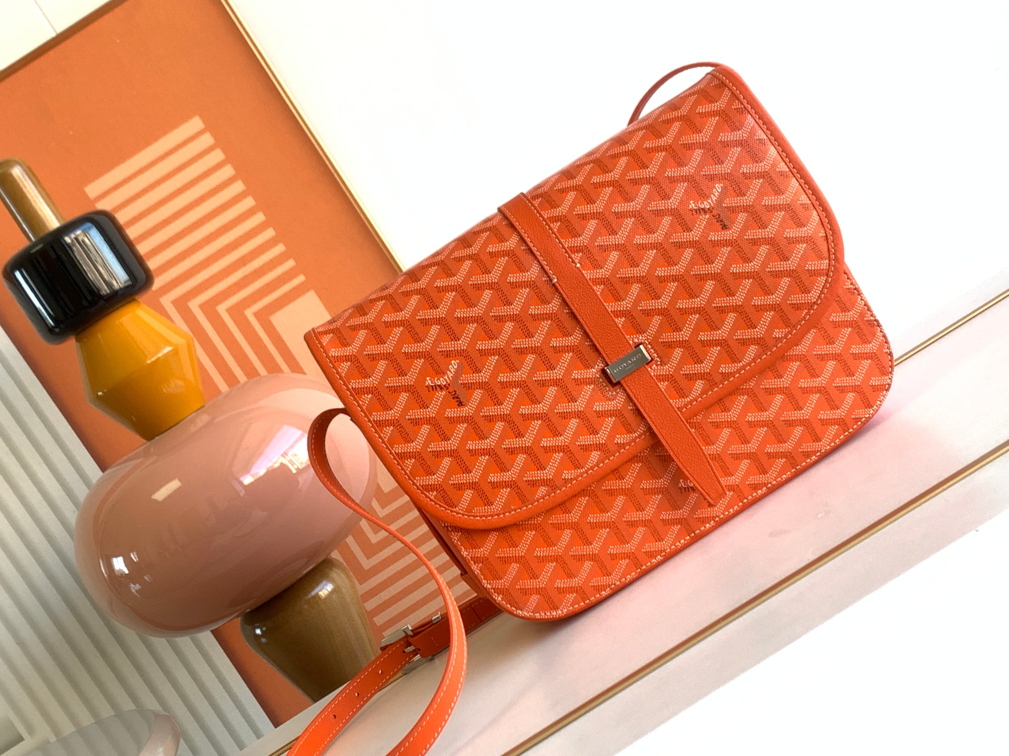 Túi Xách Nam Goyard Belvedere 8023 Màu Cam 