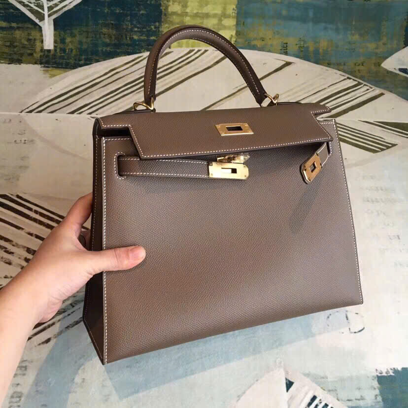 Túi xách Hermes Kelly màu nâu 