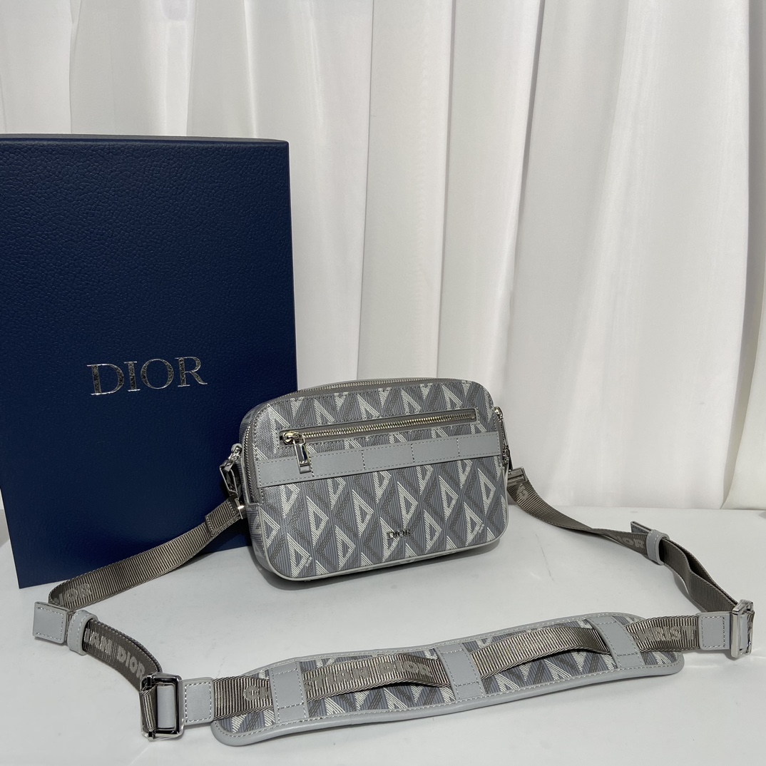 Túi xách Dior nam CD Diamond màu xám 9965