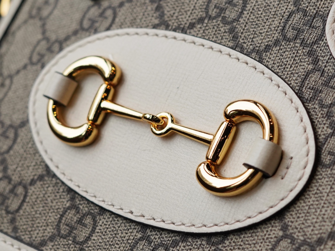 Túi Xách Nữ Mini Gucci Horsebit 1955 640716 Logo Trắng