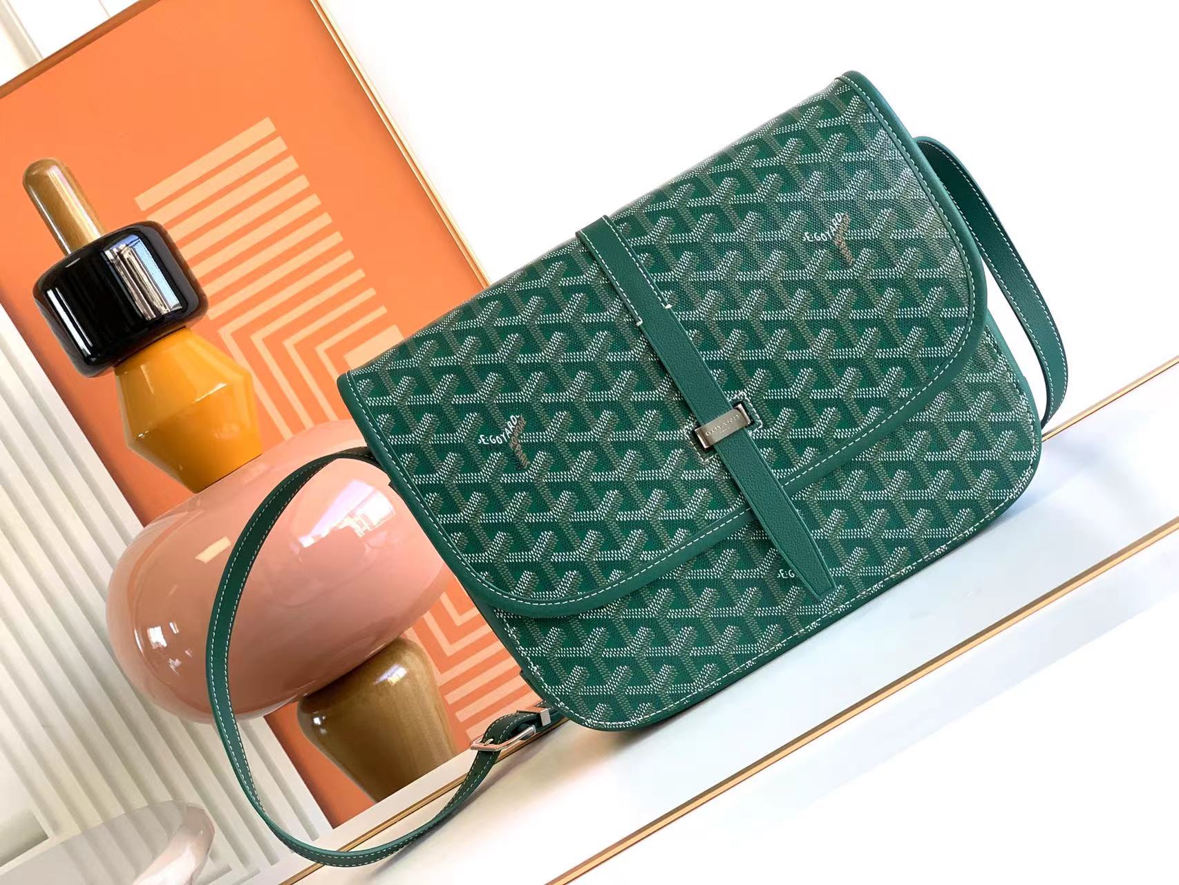 Túi Xách Nam Goyard Belvedere 8023 Màu Xanh Lá 