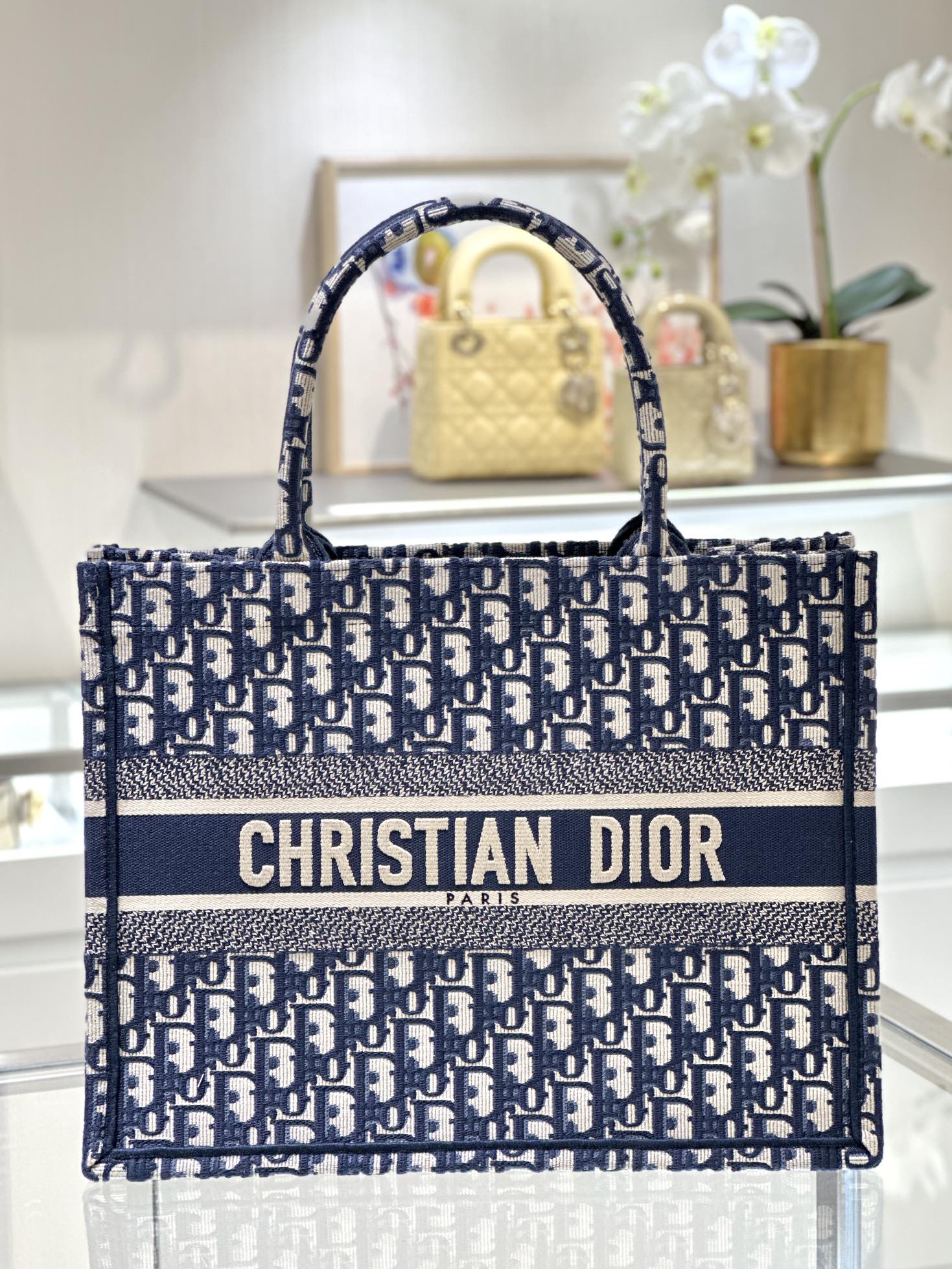 Túi xách Dior tote 36 màu xanh 