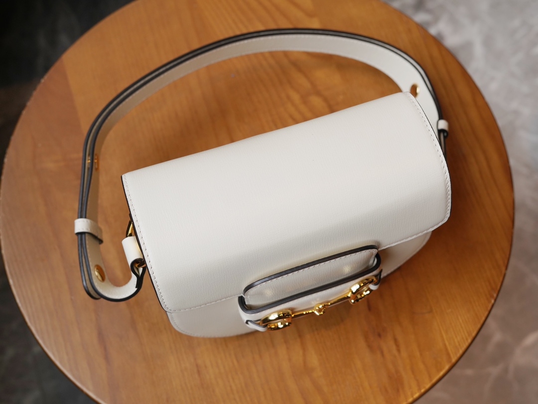 Mini sac rond Gucci Horsebit 1955 760191 (White)