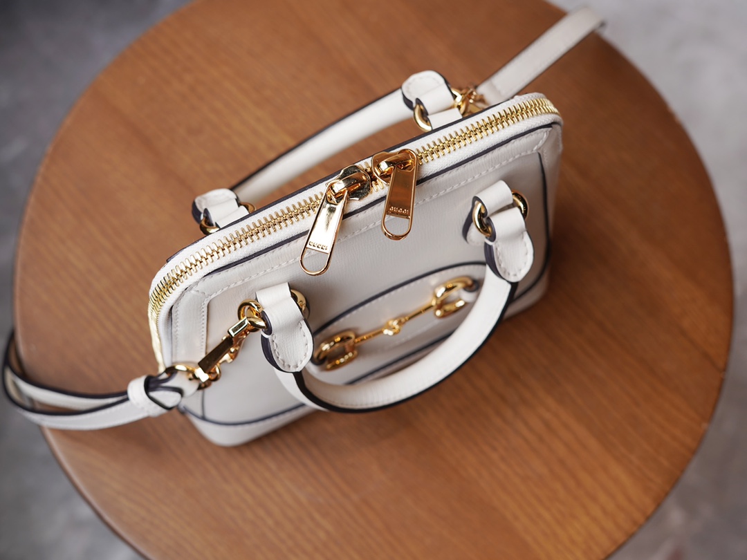 Túi Xách Nữ Mini Gucci Horsebit 1955 640716 Màu Trắng