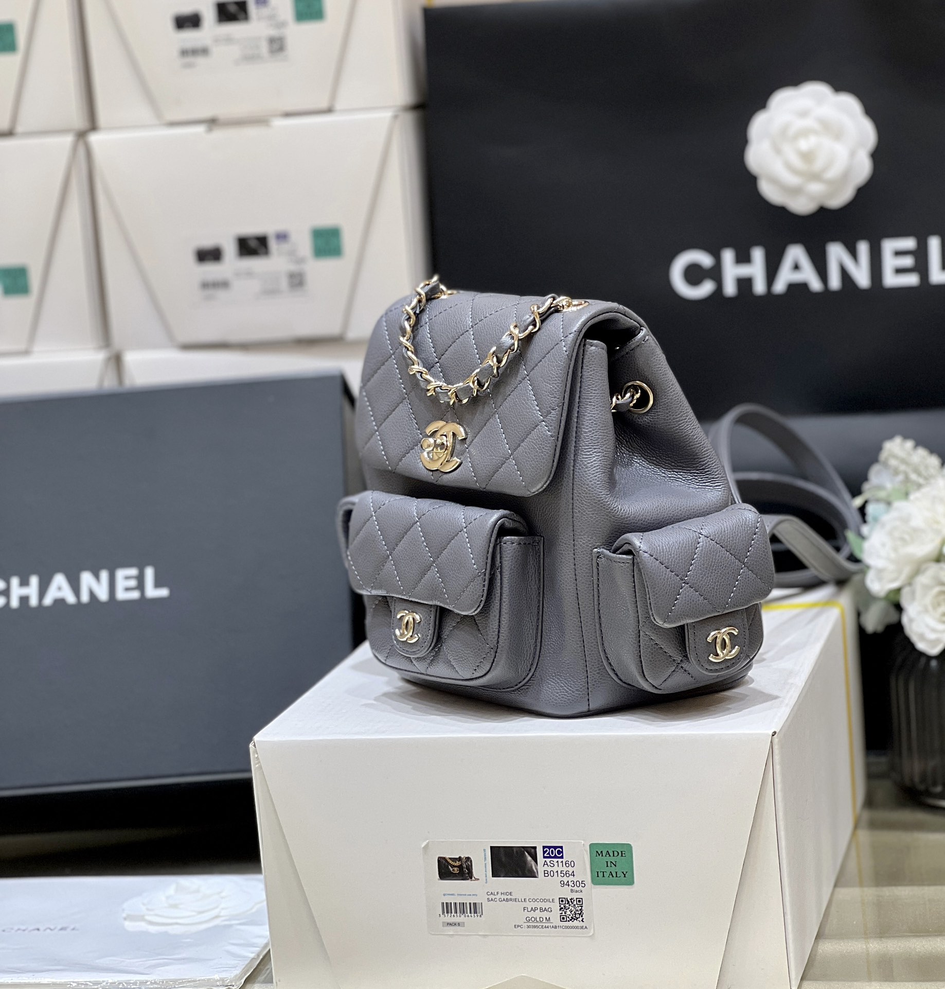 Balo Chanel AP4399 Màu Xám 