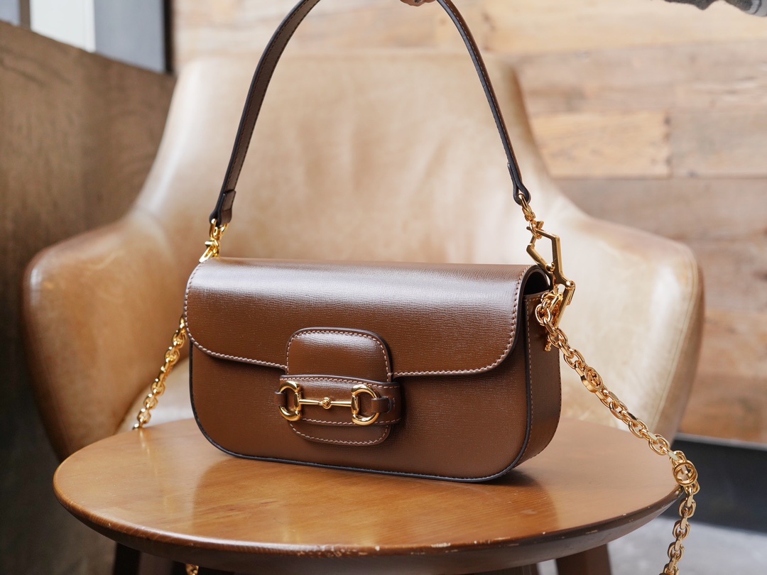 Sac à épaule Gucci Horsebit 1955 petite taille 735178( Brow) 