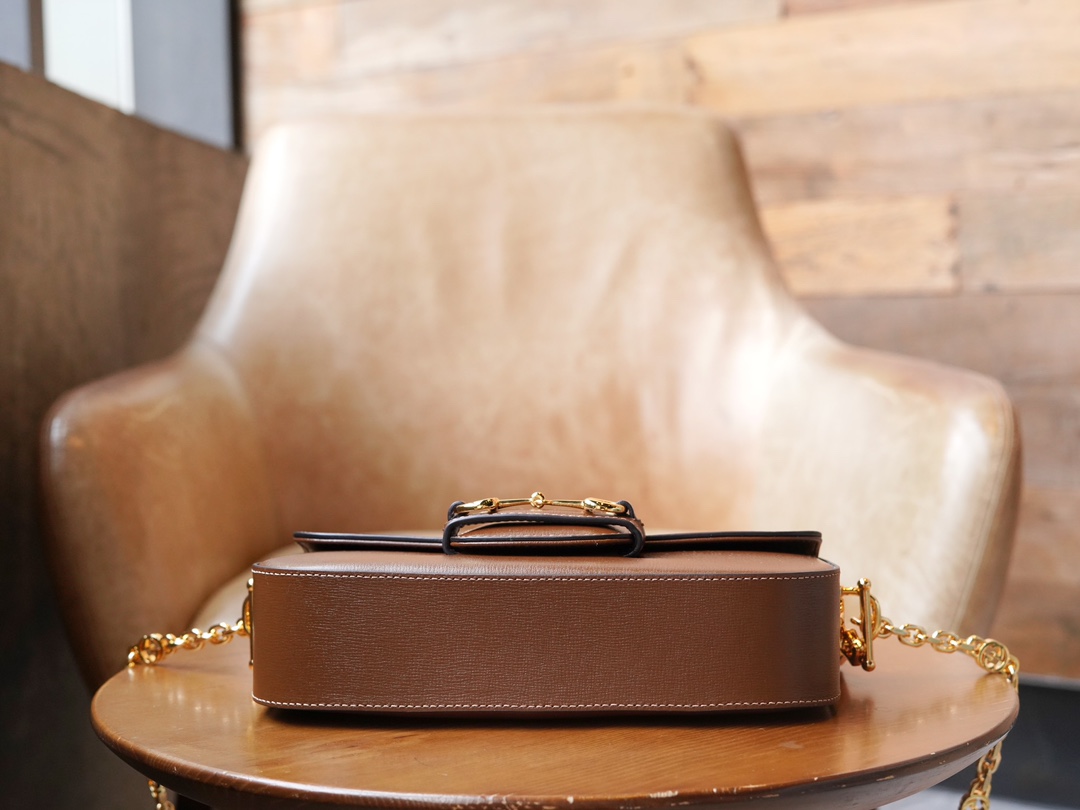 Sac à épaule Gucci Horsebit 1955 petite taille 735178( Brow) 